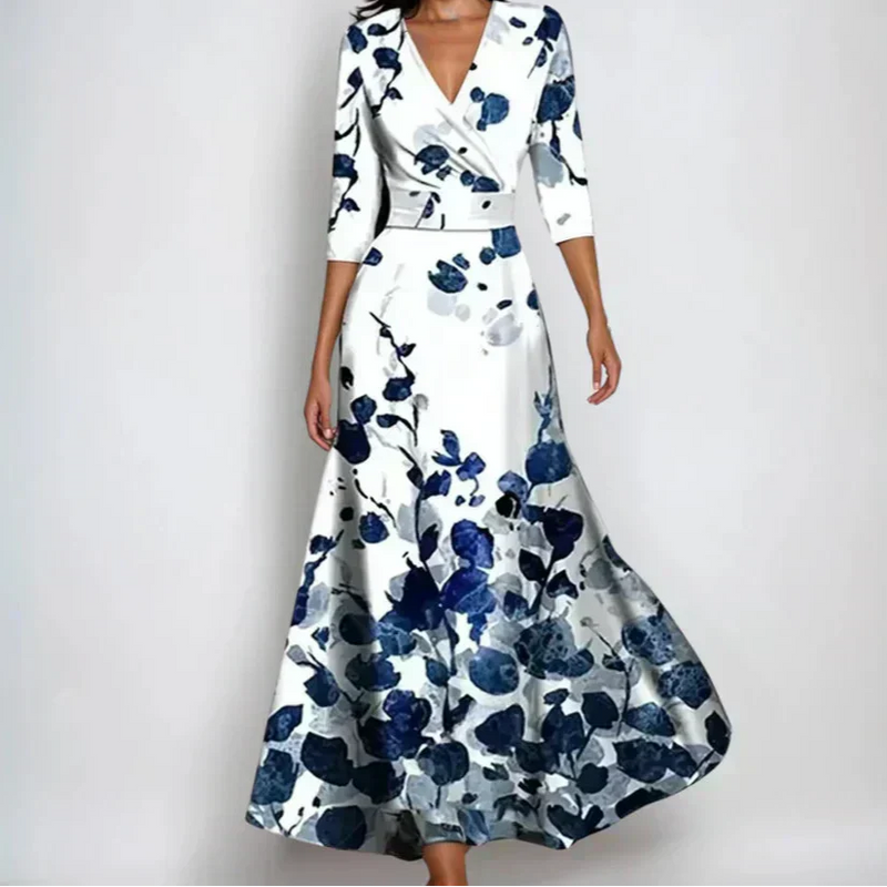 Emily | V-Neck Floral Tie-Waist Dress