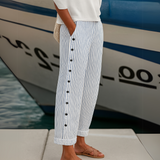 Bernadette | Stylish Striped Button Trousers