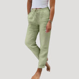 Doris | Casual Cotton-Linen Drawstring Lightweight Trousers