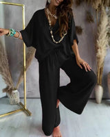 RAJA™ – Comfy Summer V-Neck and Wide-Leg Co-Ord